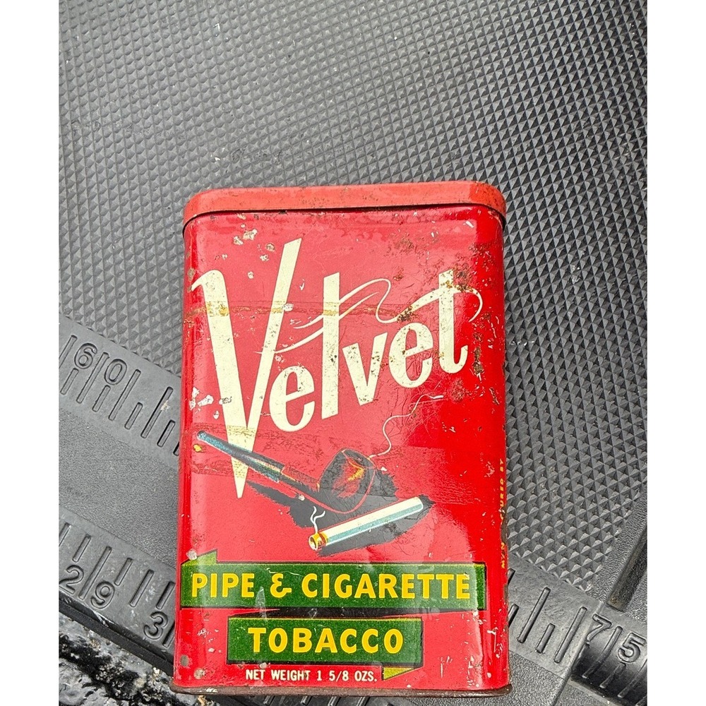 Velvet Pipe & Cigarette Tobacco Tin